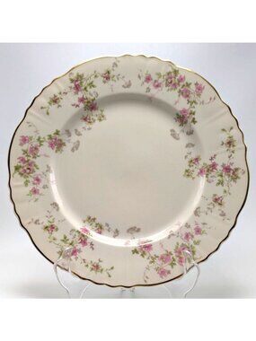 Syracuse China Stansbury Dinner Plates Federal Shape 10.50 inch Pink Floral